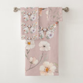 Boho Wildflower Bloemenvlinder Bad Handdoek (Insitu)