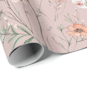 Boho Wildflower Bloemenvlinder Cadeaupapier (Rol Hoek)