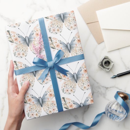 Boho Wildflower Bloemenvlinder Cadeaupapier (Geschenken)