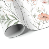 Boho Wildflower Bloemenvlinder Cadeaupapier (Rol Hoek)