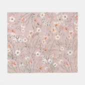 Boho Wildflower Bloemenvlinder Fleece Deken (Voorkant (Horizontaal))