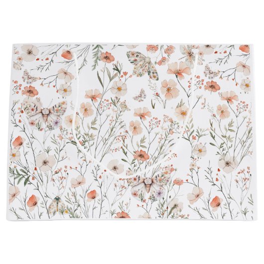 Boho Wildflower Bloemenvlinder Groot Cadeauzakje (Voorkant)