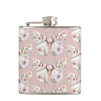 Boho Wildflower Bloemenvlinder Heupfles