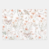 Boho Wildflower Bloemenvlinder Inpakpapier Vel (Voorkant)