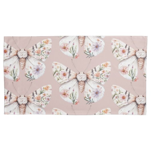 Boho Wildflower Bloemenvlinder Kussensloop (Voorkant-Links)