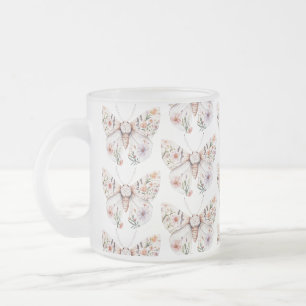 Boho Wildflower Bloemenvlinder Matglas Koffiemok