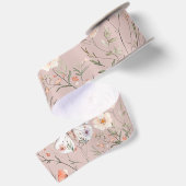 Boho Wildflower Bloemenvlinder Satijnen Lint (Achterkant)