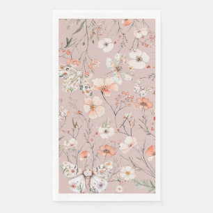 Boho Wildflower Bloemenvlinder Servet