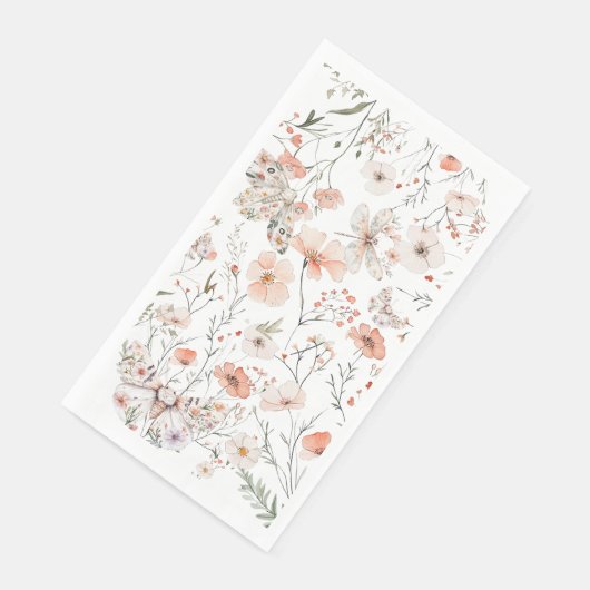 Boho Wildflower Bloemenvlinder Servet (Hoek)