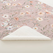 Boho Wildflower Bloemenvlinder Sherpa Deken (3/4)