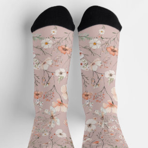 Boho Wildflower Bloemenvlinder Sokken