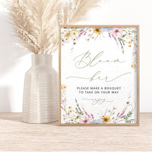 Boho Wildflower Bloom   Flower Bar-Poster Poster