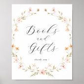 Boho Wildflower Boeken en Gift Baby shower Poster (Voorkant)