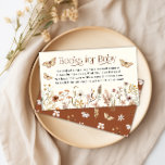 Boho Wildflower Boeken voor Baby Aanvraag Informatiekaartje<br><div class="desc">Verhoog uw baby shower met onze Boho Wildflower Books voor Baby Request Enclosure Kaart! Deze betoverende kaart heeft een boeiend waterverf bloemenontwerp in serene tinten van salie, tan, roest, bruin en terracotta, die perfect de boho chique spirit belichamen. Moedig uw gasten aan om deel te nemen aan de viering met...</div>