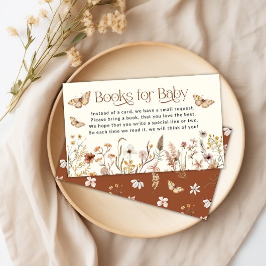 Boho Wildflower Boeken voor Baby Aanvraag Informatiekaartje