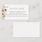 Boho Wildflower Boeken voor Baby Informatiekaartje (Voorkant / Achterkant)