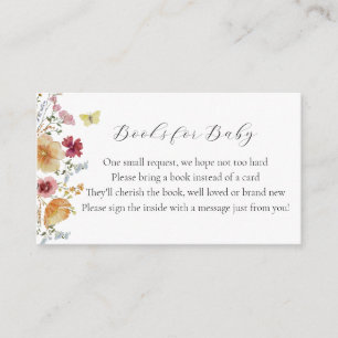 Boho Wildflower Boeken voor Baby Informatiekaartje