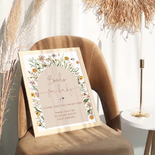 Boho Wildflower Boeken voor Baby Poster