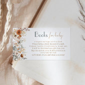 Boho Wildflower Boeken voor Baby shower Ticket Informatiekaartje