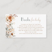 Boho Wildflower Boeken voor Baby shower Ticket Informatiekaartje