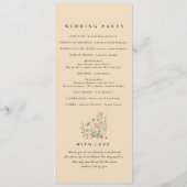 Boho Wildflower Boeket Trouwceremonie Programma (Achterkant)