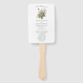 Boho Wildflower Boeket Trouwceremonie Programma Handwaaier (Voorkant)