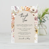 Boho Wildflower Boog Afstudeer Dankkaart Kaart (Staand voorkant)