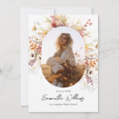 Boho Wildflower Boog Arc Grads Thank You Kaart (Achterkant)