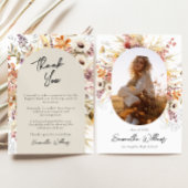 Boho Wildflower Boog Boog Dankuwelkaart Kaart