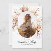 Boho Wildflower Boog Boog Dankuwelkaart Kaart (Achterkant)