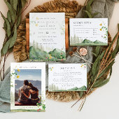 Boho Wildflower Bos Berg Bruiloft RSVP Kaart