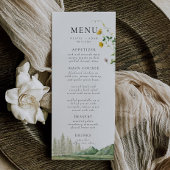 Boho Wildflower Bos Rustieke Berg Bruiloft Menu