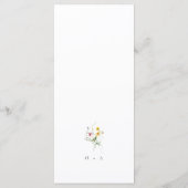 Boho Wildflower Bos Rustieke Berg Bruiloft Menu (Achterkant)
