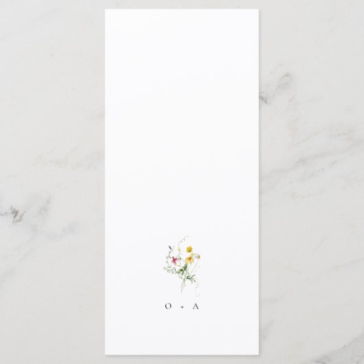 Boho Wildflower Bos Rustieke Berg Bruiloft Menu (Achterkant)