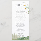 Boho Wildflower Bos Rustieke Berg Bruiloft Menu (Voorkant)