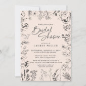 Boho Wildflower Botanisch Bloemen Vrijgezellenfees Kaart (Voorkant)