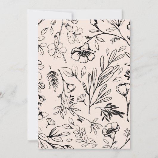 Boho Wildflower Botanisch Bloemen Vrijgezellenfees Kaart (Achterkant)