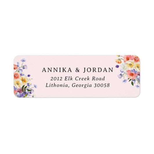 Boho Wildflower | Botanisch retouradres Etiket (Voorkant)