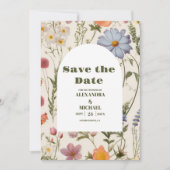 Boho Wildflower Botanische bruiloft Save The Date (Voorkant)
