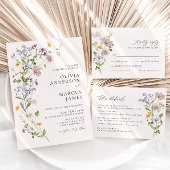 Boho Wildflower Botanische bruiloft uitnodiging