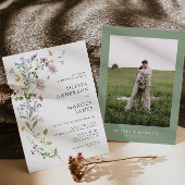 Boho Wildflower Botanische bruiloft uitnodiging