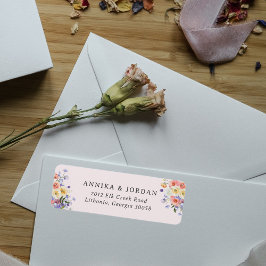 Boho Wildflower | Botanische Retouradreslabel Etiket