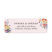 Boho Wildflower | Botanische Retouradreslabel Etiket (Voorkant)
