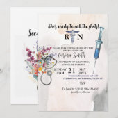 Boho Wildflower Bouquet Afstuderen van de verpleeg Kaart (Voorkant / Achterkant)