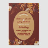 Boho Wildflower Bourgogne Herfst Herfst Herfst Huw Vellum Uitnodigingen (Voorkant)
