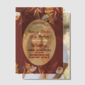 Boho Wildflower Bourgogne Herfst Herfst Herfst Huw Vellum Uitnodigingen (Offset (Koppel))