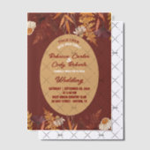 Boho Wildflower Bourgogne Herfst Herfst Herfst Huw Vellum Uitnodigingen (Offset (Uitnodiging))