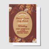 Boho Wildflower Bourgogne Herfst Herfst Herfst Huw Vellum Uitnodigingen (Offset)