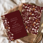 Boho Wildflower Bourgondische Tuin Trouwen Kaart<br><div class="desc">Dompel uw gasten onder in de romance van natuur met onze Boho Wildflower Garden Wedding Invitation. Geïnspireerd door de schoonheid van ongetemde bloei, legt deze uitnodiging de essentie van een vrijgevochten viering vast. Het betoverende ontwerp beschikt over delicate wilde bloemen dansen tussen weelderig groen, het instellen van de perfecte toon...</div>