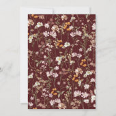 Boho Wildflower Bourgondische Tuin Trouwen Kaart (Achterkant)